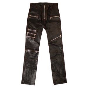 UNRAVEL PROJECT Black Leather Multi Zip Skinny Pants Size 28 $2240